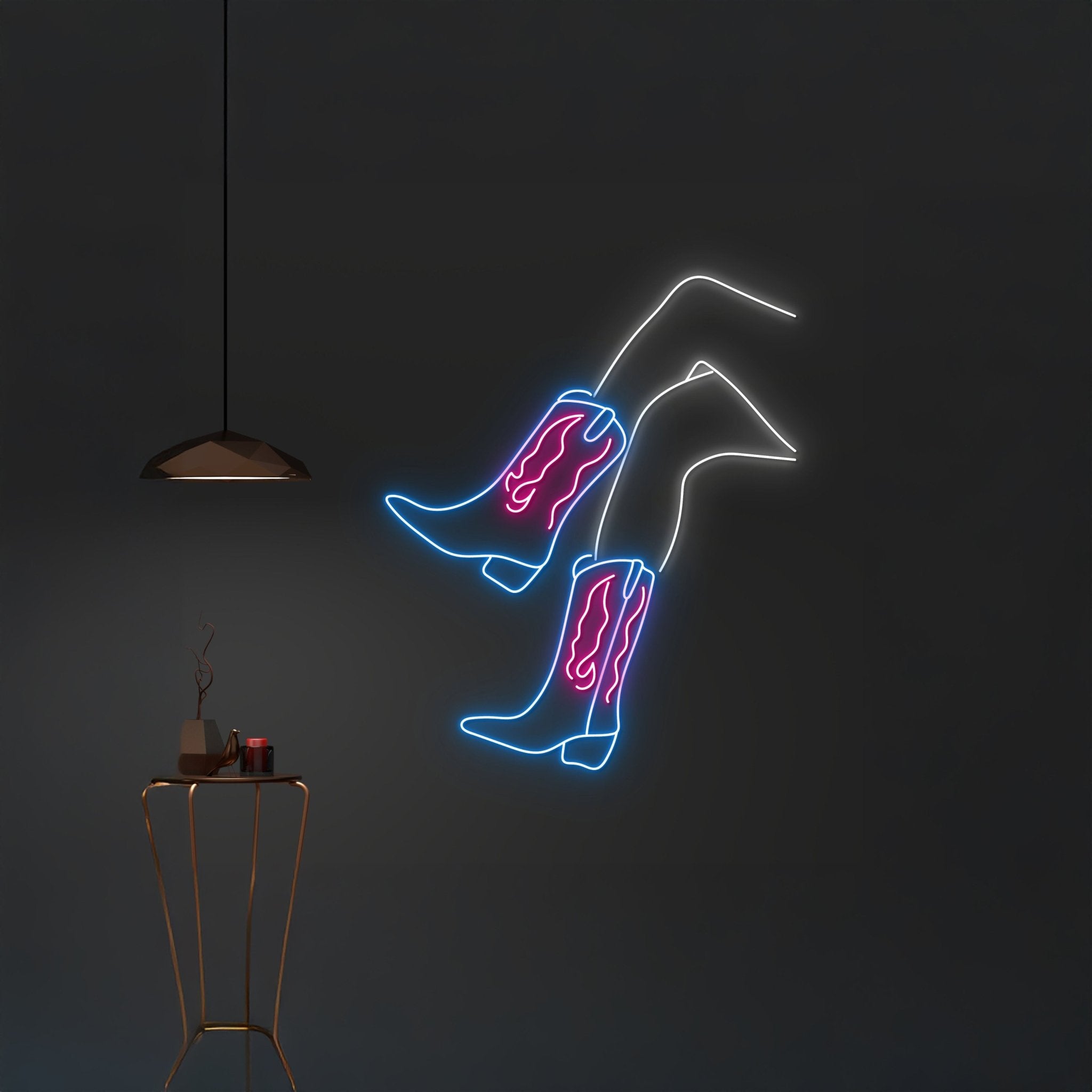 Cowgirl Boots Neon Light Western Woman Led Sign - Shineneon