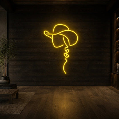 Cowgirl Cowboy Hat Word Vintage LED Neon Sign - Shineneon
