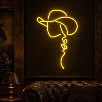 Cowgirl Cowboy Hat Word Vintage LED Neon Sign - Shineneon