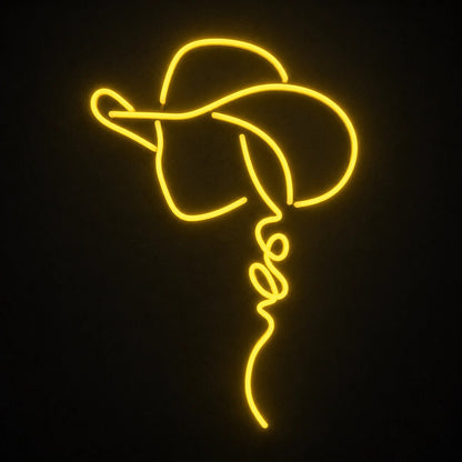 Cowgirl Cowboy Hat Word Vintage LED Neon Sign - Shineneon