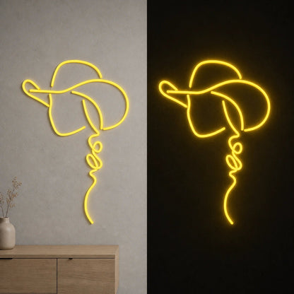 Cowgirl Cowboy Hat Word Vintage LED Neon Sign - Shineneon
