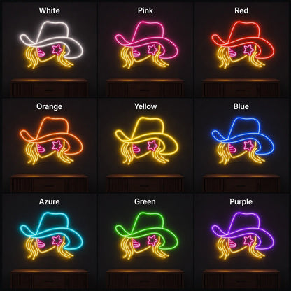 Cowgirl Face LED Neon Sign - Shineneon