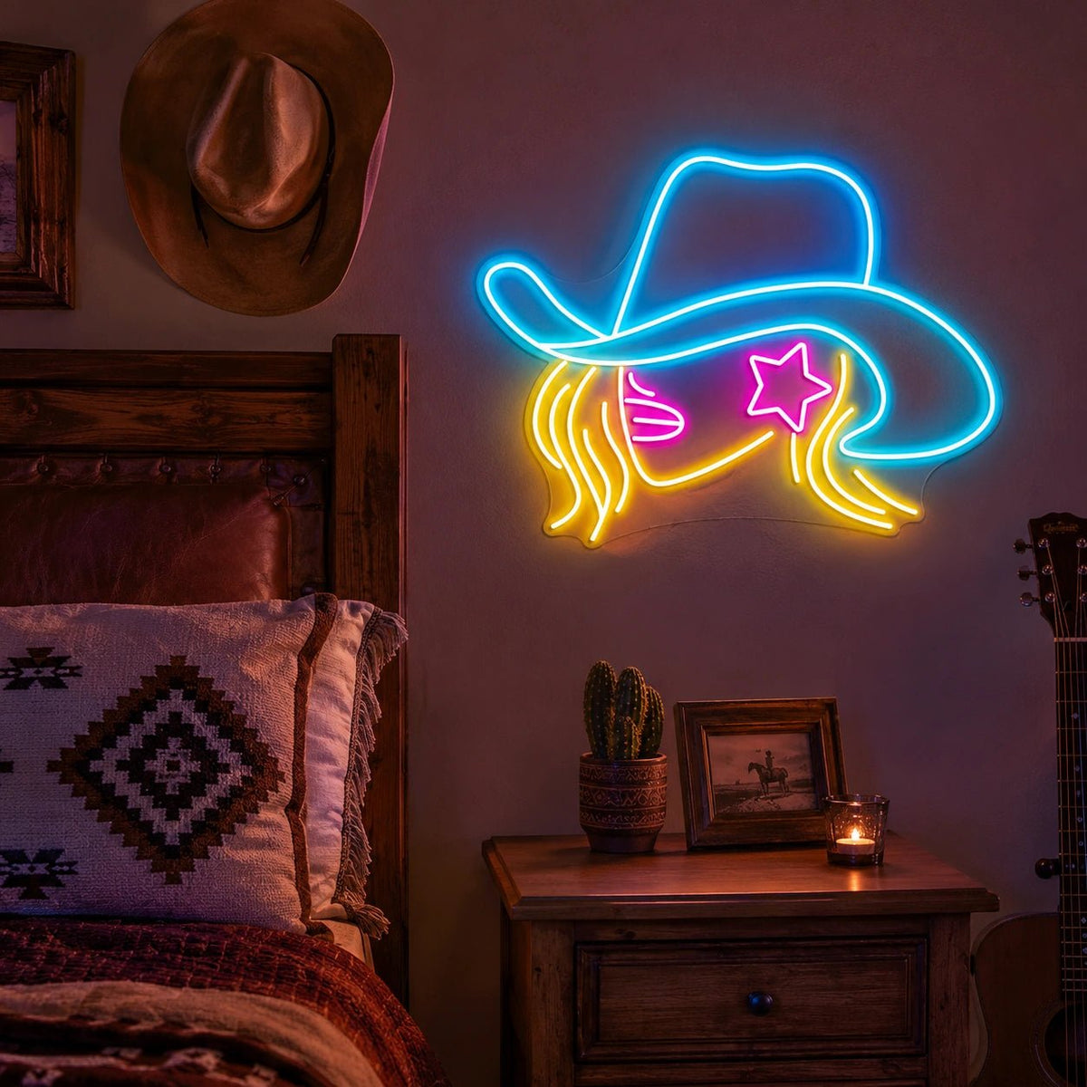 Cowgirl Face LED Neon Sign - Shineneon