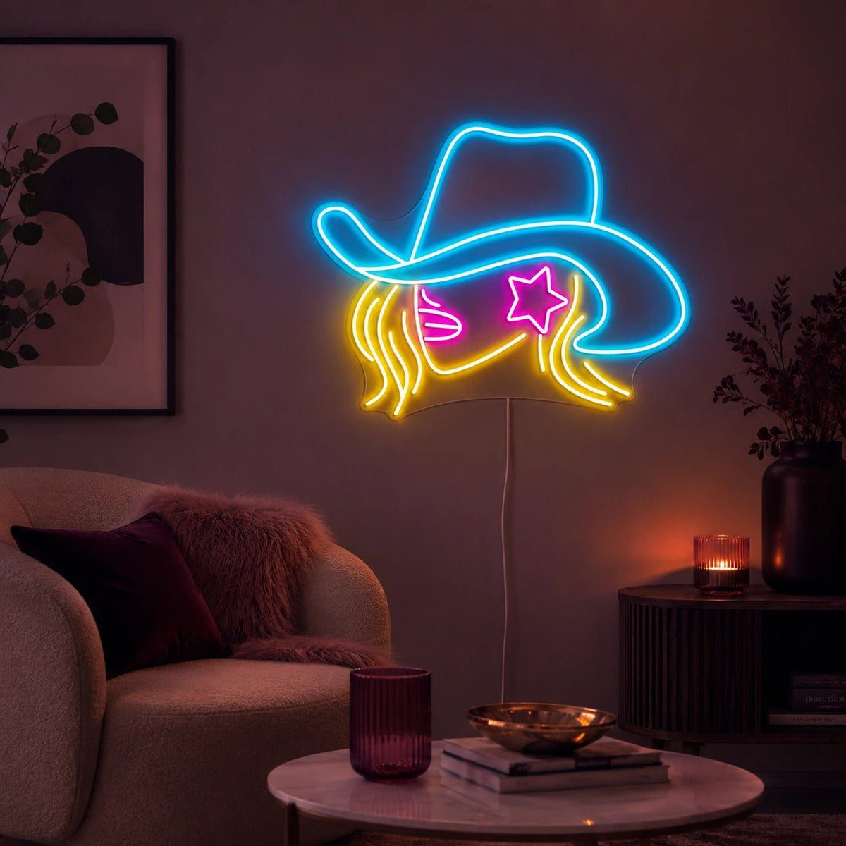 Cowgirl Face LED Neon Sign - Shineneon