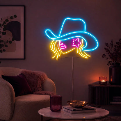 Cowgirl Face LED Neon Sign - Shineneon