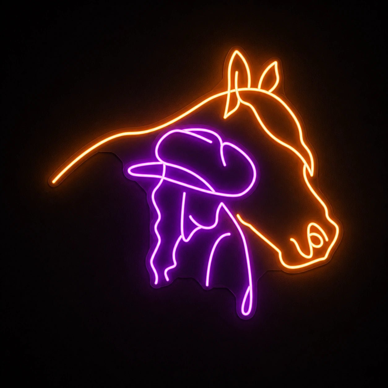 Cowgirl Horse Head Vintage LED Neon Sign - Shineneon
