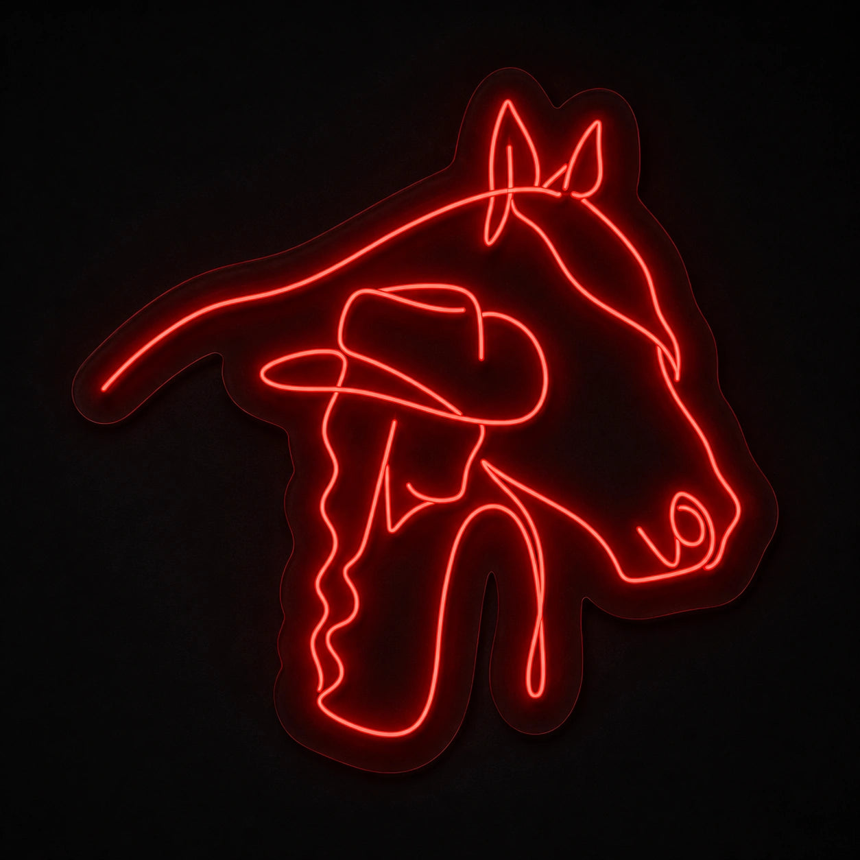 Cowgirl Horse Line Art Vintage LED Neon Sign main product image