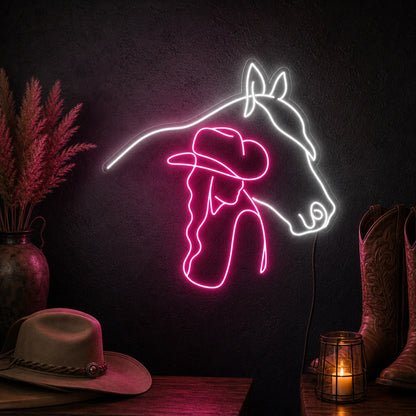 Cowgirl Horse Neon Sign LED Neon Sign high-converting product image