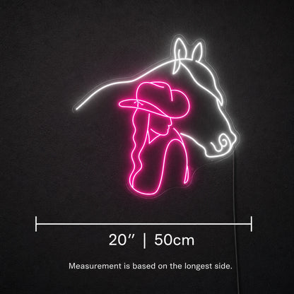 Cowgirl Horse Neon Sign LED Neon Sign size image