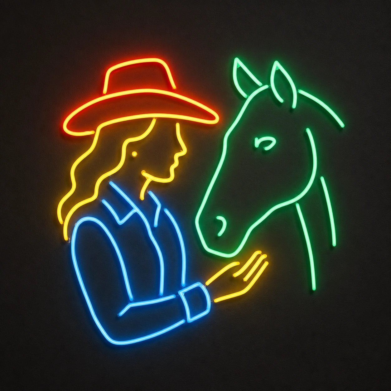 Cowgirl Horse Vintage LED Neon Sign - Shineneon