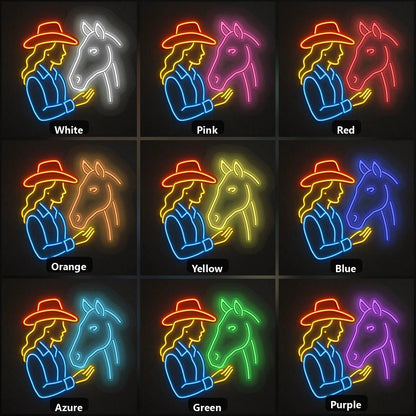 Cowgirl Horse Vintage LED Neon Sign - Shineneon