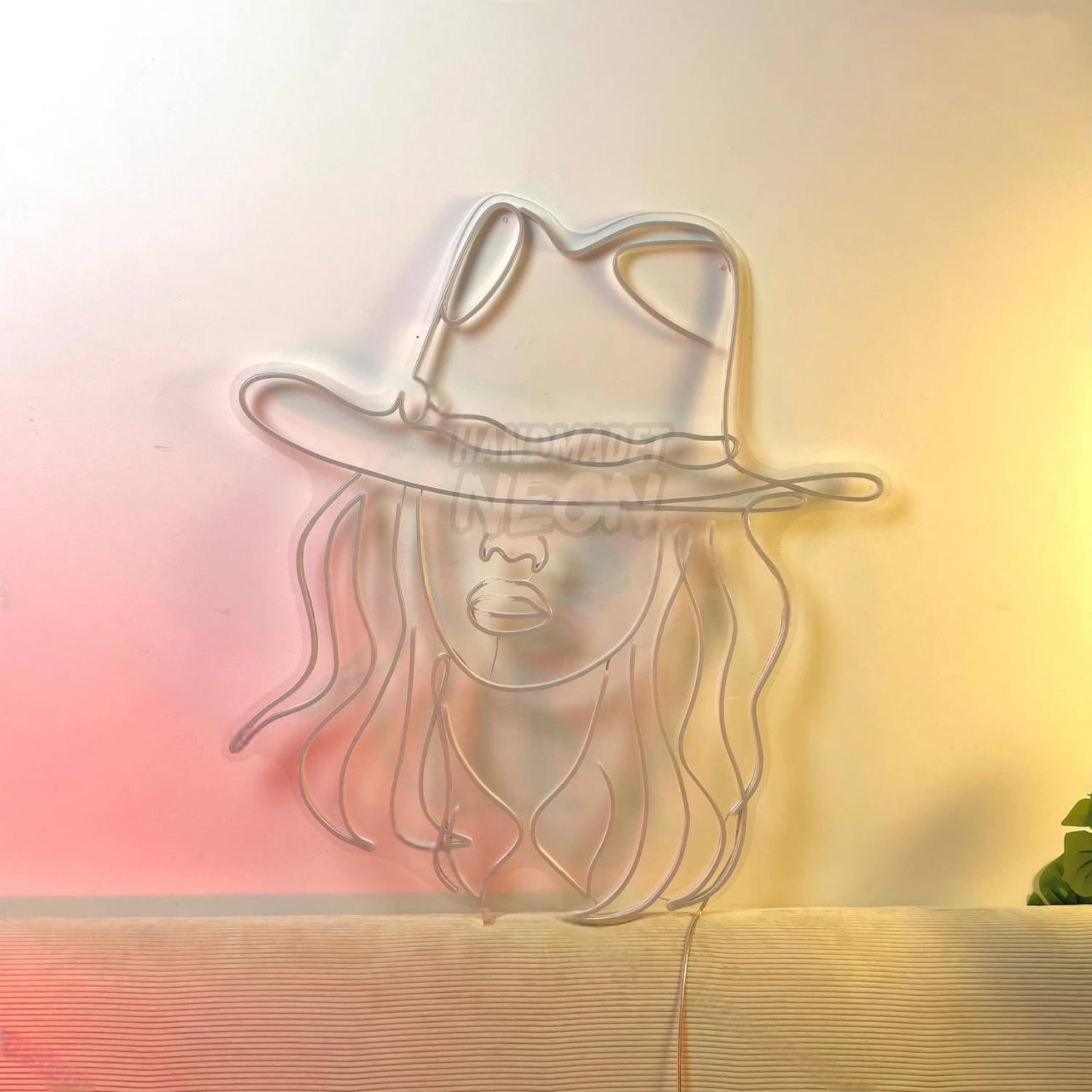 Cowgirl Led Neon Sign Line Art Led Neon Sign | Shineneon