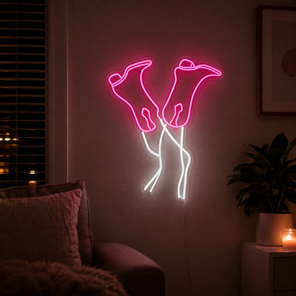 Cowgirl Legs Wearing Boots LED Neon Sign size image