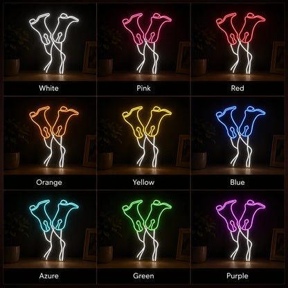 Cowgirl Legs Wearing Boots LED Neon Sign day and night comparison