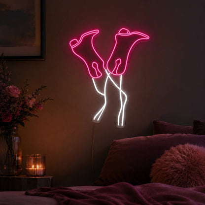 Cowgirl Legs Wearing Boots LED Neon Sign - Shineneon