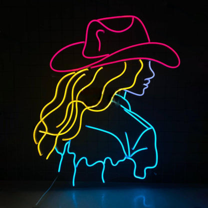 Cowgirl Portrait Led Neon Sign Led Decor | Shineneon