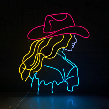 Cowgirl Portrait Led Neon Sign Led Decor | Shineneon