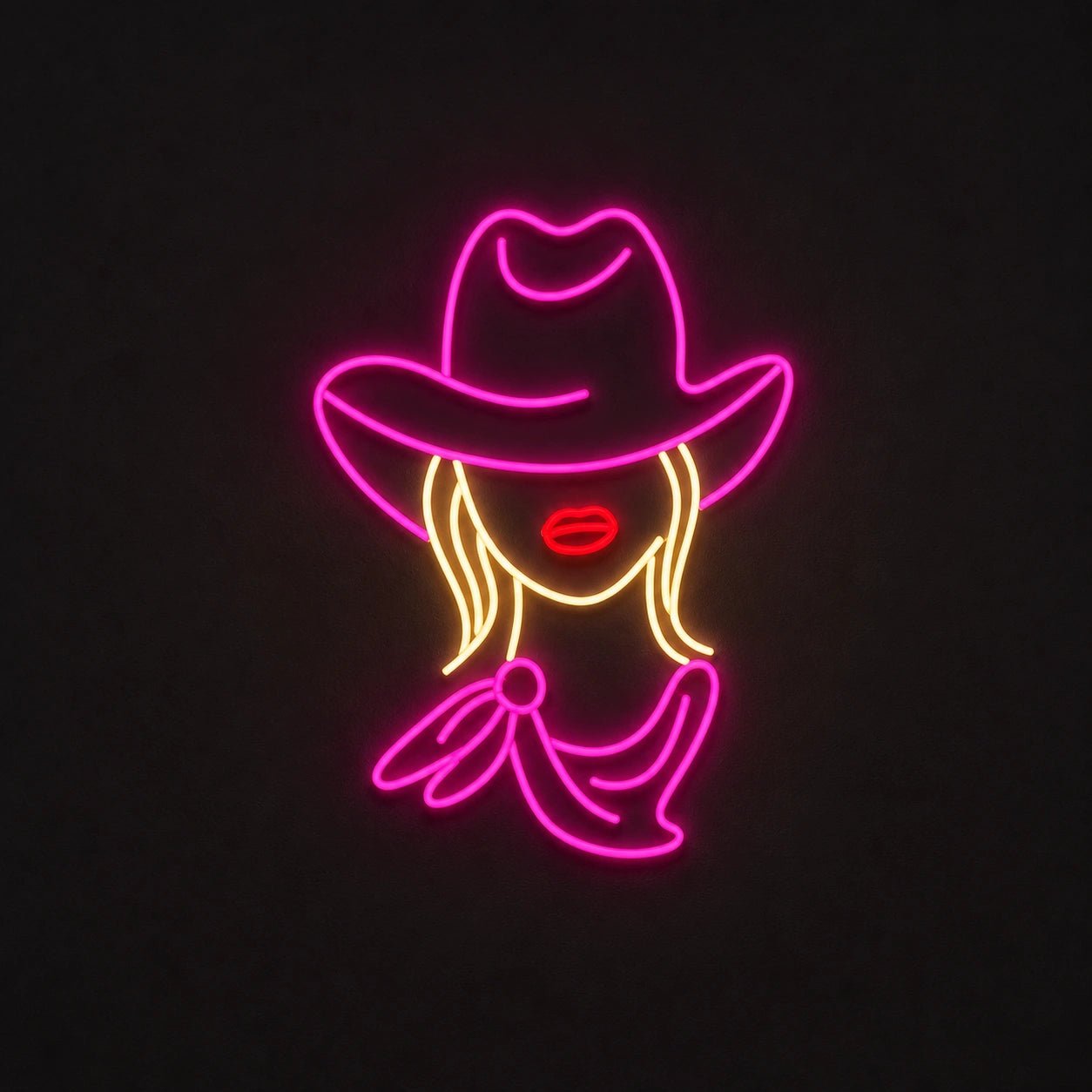 Cowgirl With Hat Vintage LED Neon Sign - Shineneon