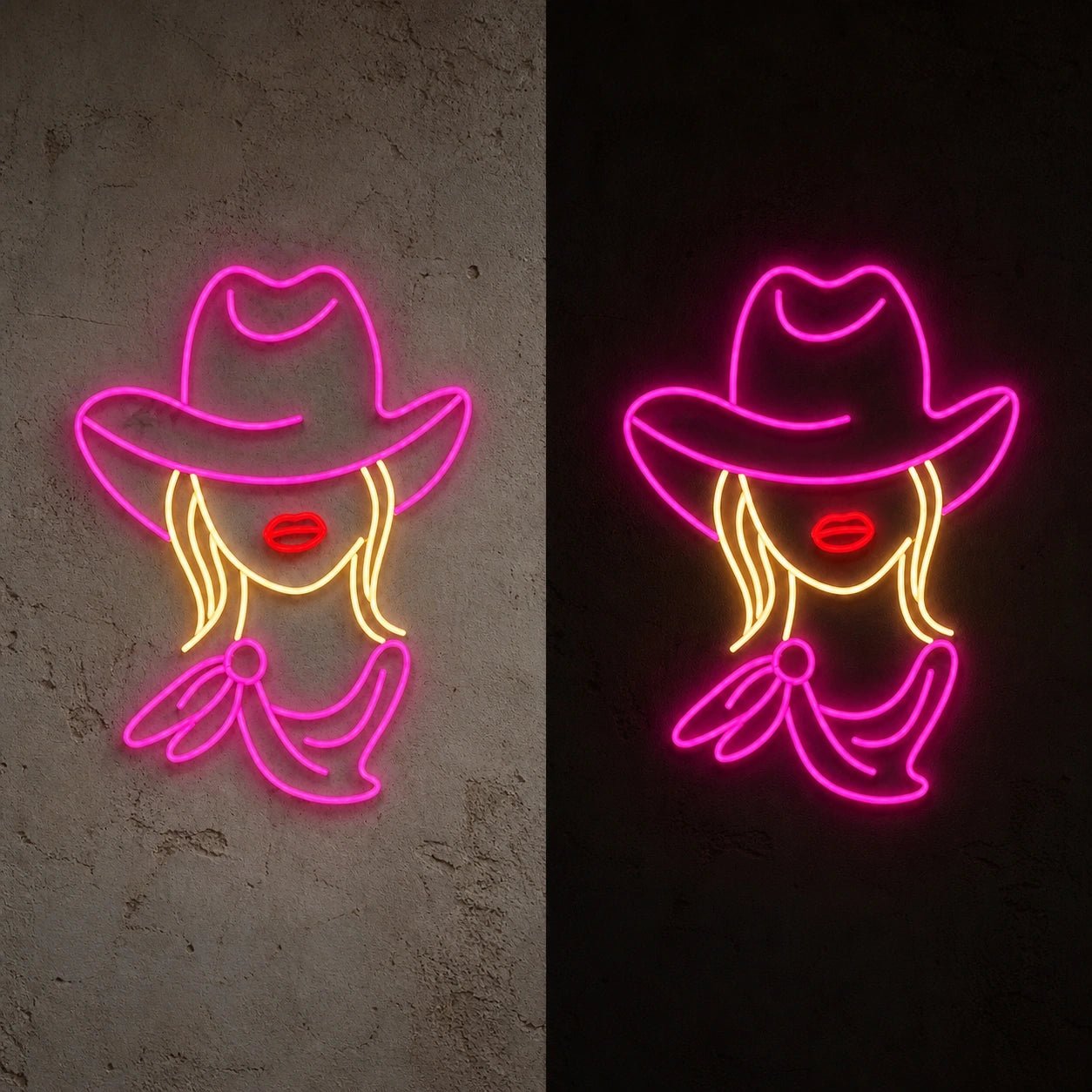 Cowgirl With Hat Vintage LED Neon Sign - Shineneon