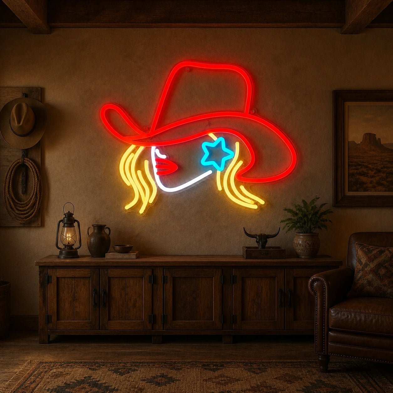 Cowgirl Word Vintage LED Neon Sign - Shineneon