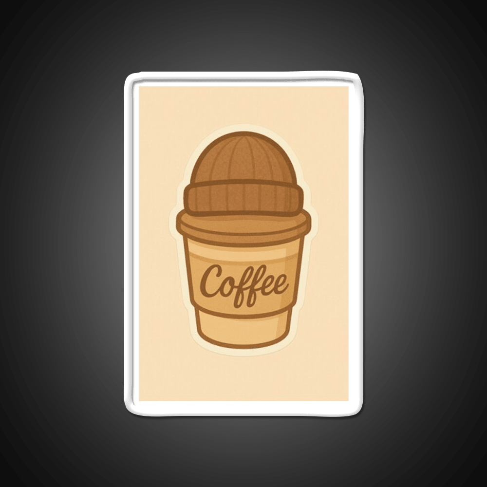 Cozy Coffee Cup With Beanie Cafe Led Neon Sign Espresso Bar Art Rgb Color - Shineneon