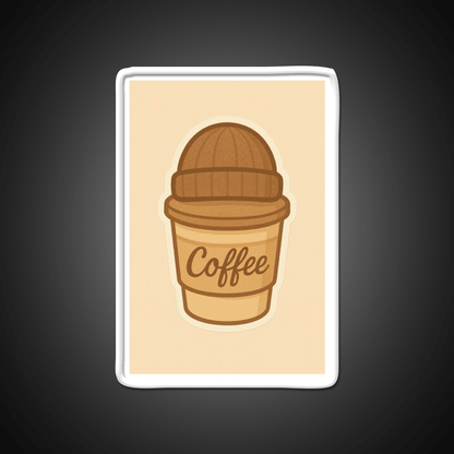 Cozy Coffee Cup With Beanie Cafe Led Neon Sign Espresso Bar Art Rgb Color - Shineneon