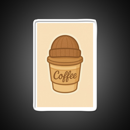 Cozy Coffee Cup With Beanie Cafe Led Neon Sign Espresso Bar Art Rgb Color