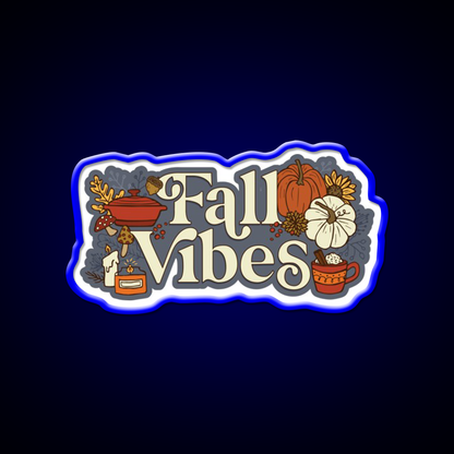 Cozy Fall Vibes Pattern Cafe Led Neon Sign Espresso Bar Art Rgb Color