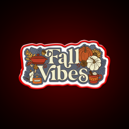 Cozy Fall Vibes Pattern Cafe Led Neon Sign Espresso Bar Art Rgb Color