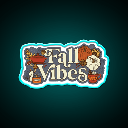 Cozy Fall Vibes Pattern Cafe Led Neon Sign Espresso Bar Art Rgb Color - Shineneon