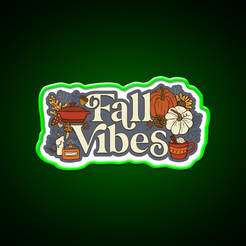 Cozy Fall Vibes Pattern Cafe Led Neon Sign Espresso Bar Art Rgb Color - Shineneon