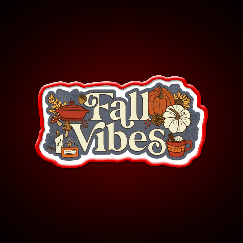 Cozy Fall Vibes Pattern Cafe Led Neon Sign Espresso Bar Art Rgb Color - Shineneon