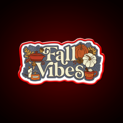 Cozy Fall Vibes Pattern Cafe Led Neon Sign Espresso Bar Art Rgb Color - Shineneon