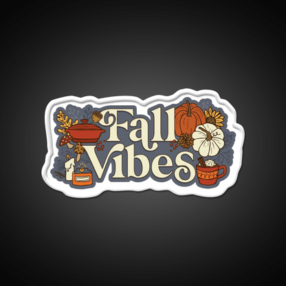 Cozy Fall Vibes Pattern Cafe Led Neon Sign Espresso Bar Art Rgb Color - Shineneon