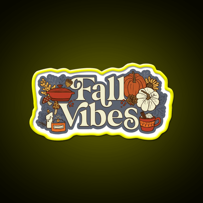 Cozy Fall Vibes Pattern Cafe Led Neon Sign Espresso Bar Art Rgb Color - Shineneon