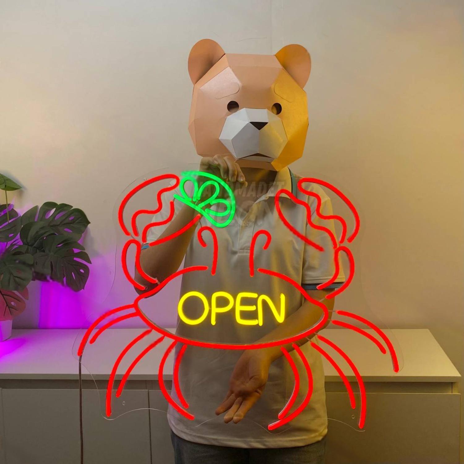 Crab Open Led Neon Sign Food Led Neon Sign | Shineneon