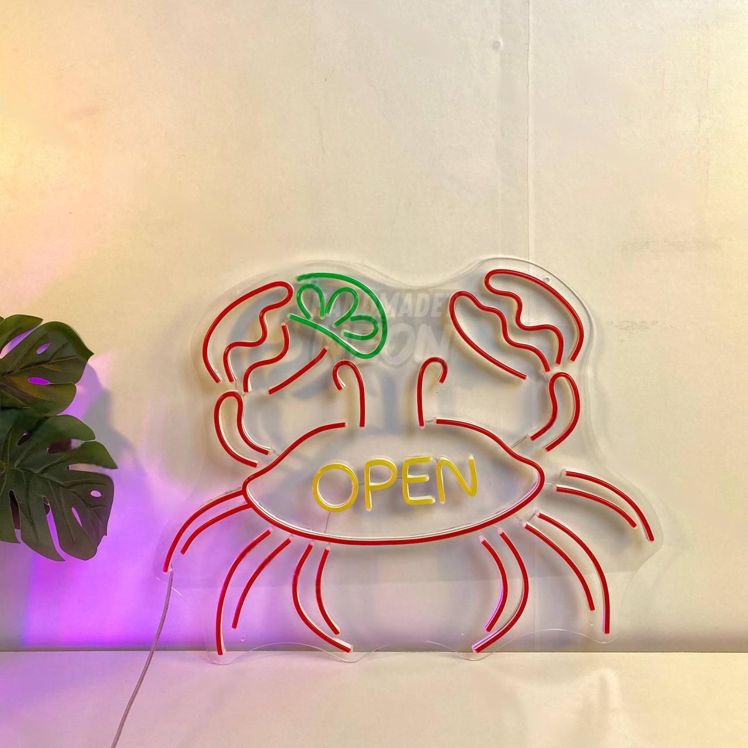 Crab Open Led Neon Sign Food Led Neon Sign | Shineneon