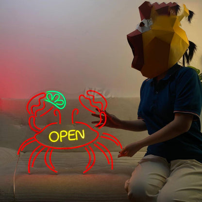 Crab Open Led Neon Sign Food Led Neon Sign | Shineneon