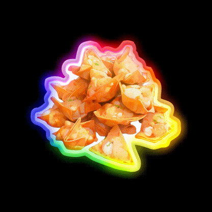 Crab Rangoon Led Neon Sign Chinese Food Rgb Color