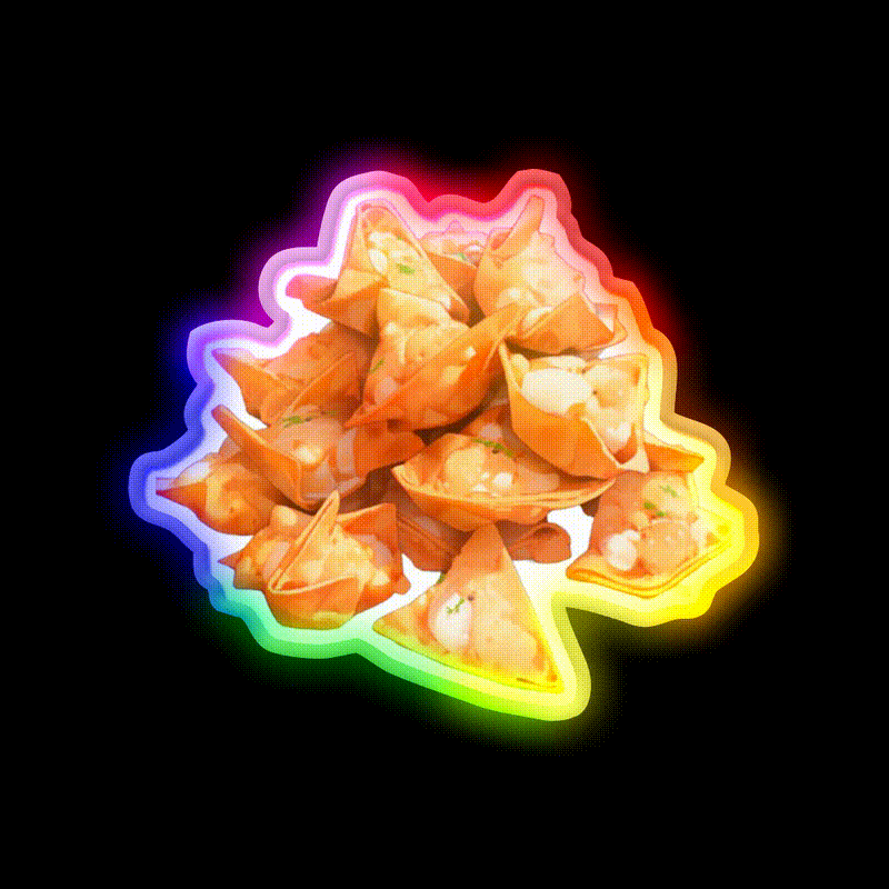 Crab Rangoon Led Neon Sign Chinese Food Rgb Color