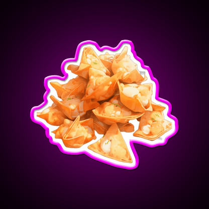 Crab Rangoon Led Neon Sign Chinese Food Rgb Color - Shineneon