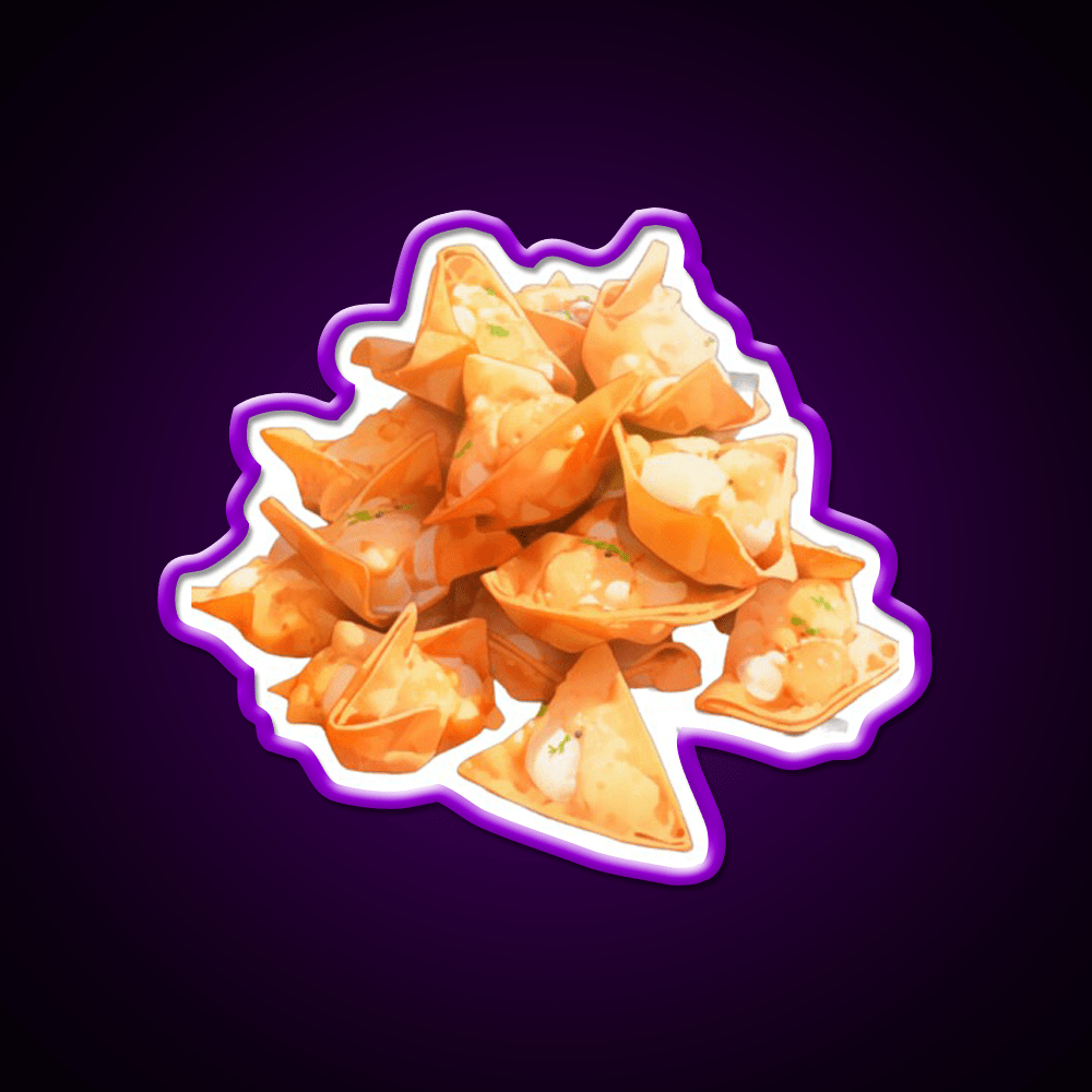 Crab Rangoon Led Neon Sign Chinese Food Rgb Color - Shineneon