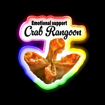 Crab Rangoon Led Neon Sign Chinese Food Wall Art Rgb Color