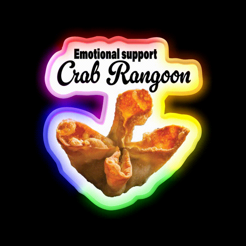 Crab Rangoon Led Neon Sign Chinese Food Wall Art Rgb Color