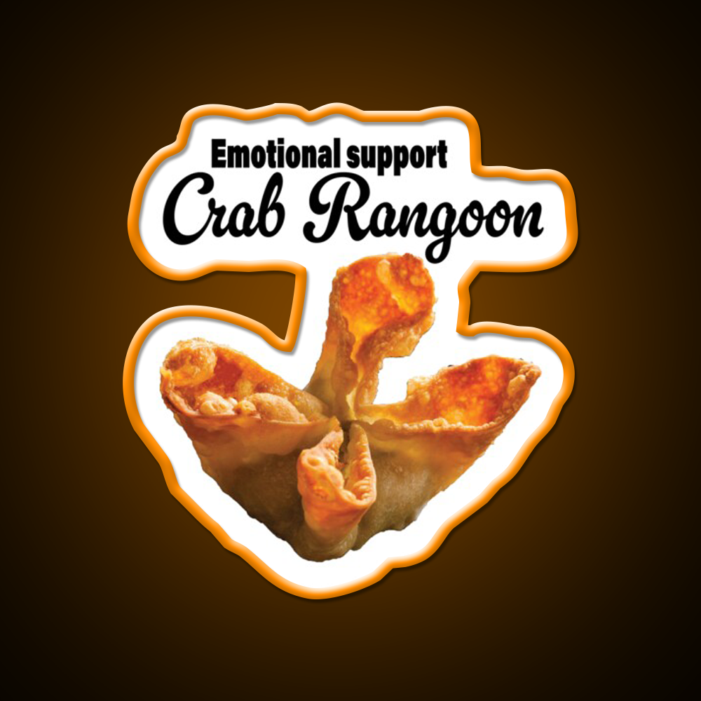 Crab Rangoon Led Neon Sign Chinese Food Wall Art Rgb Color