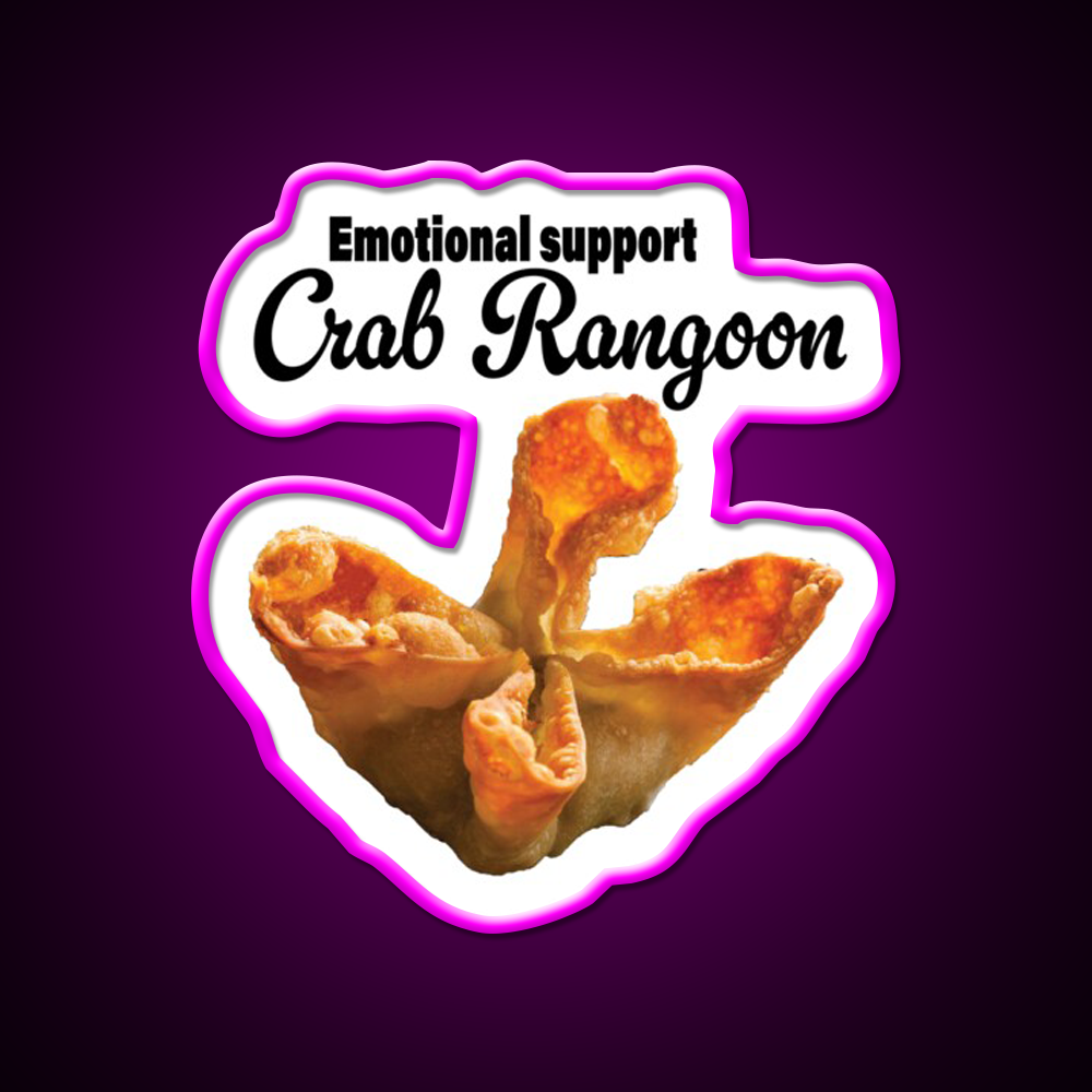 Crab Rangoon Led Neon Sign Chinese Food Wall Art Rgb Color