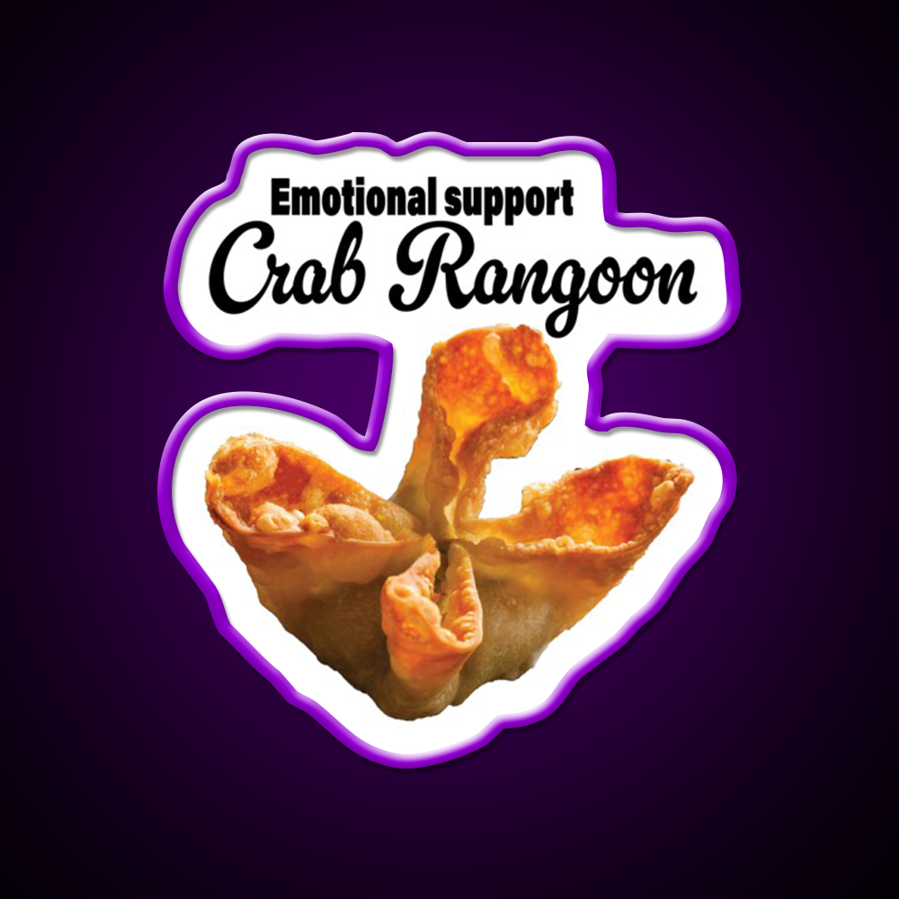 Crab Rangoon Led Neon Sign Chinese Food Wall Art Rgb Color