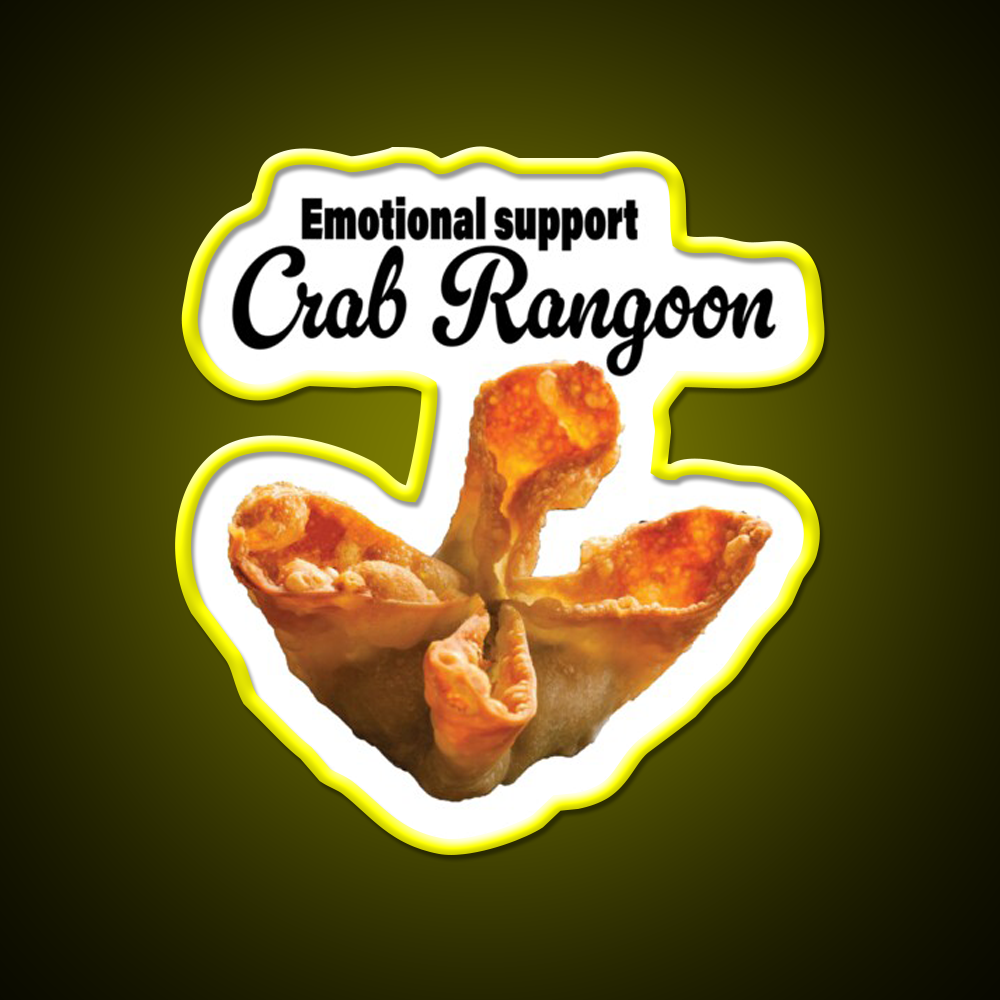 Crab Rangoon Led Neon Sign Chinese Food Wall Art Rgb Color