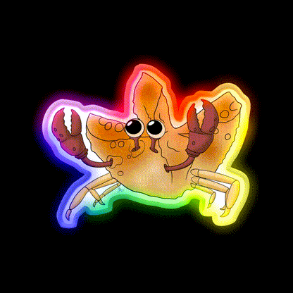 Crab Rangoon Led Neon Sign Chinese Food Wall Decor Rgb Color