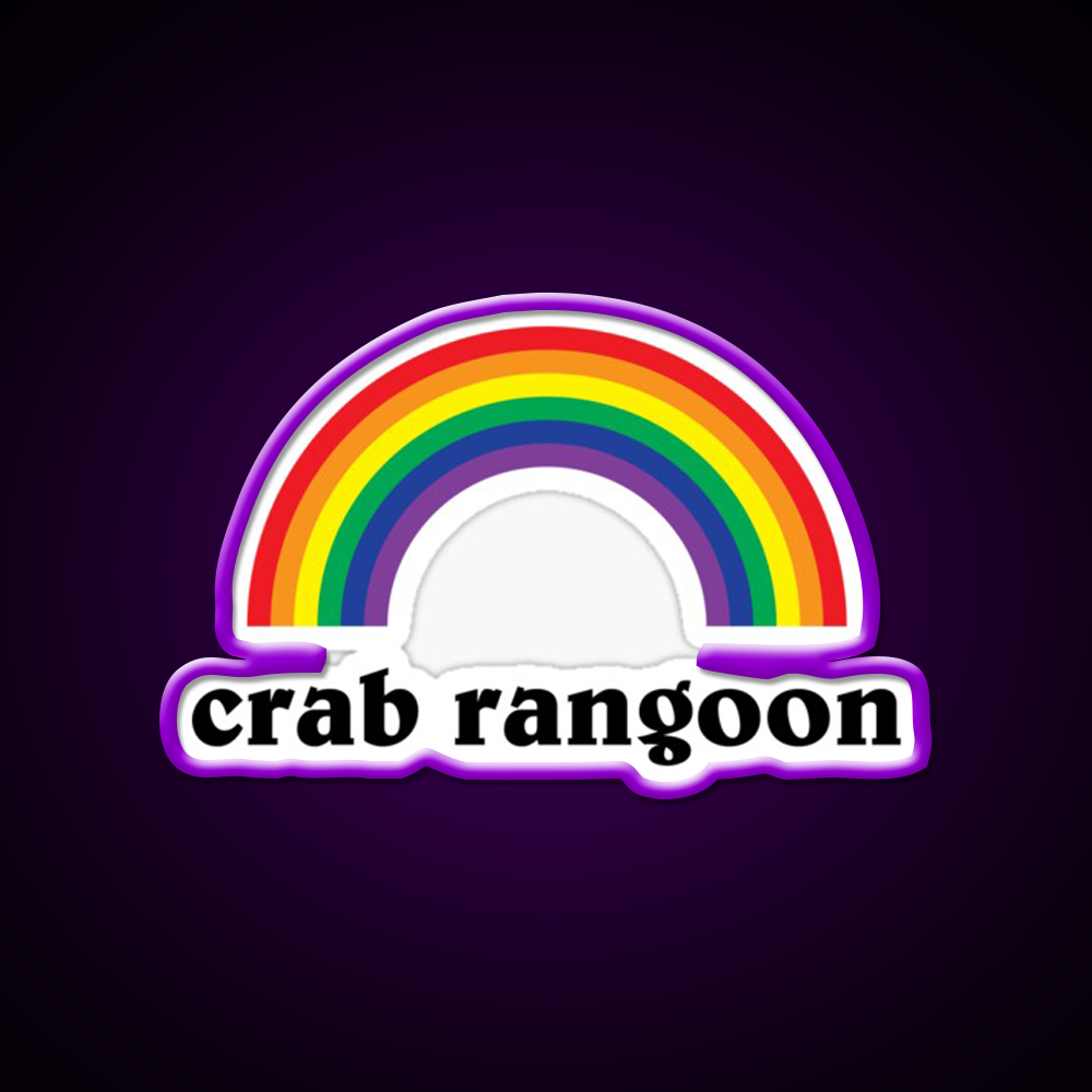 Crab Rangoon Shirt With Rainbow Awesome Led Neon Sign Chinese Food Rgb Color